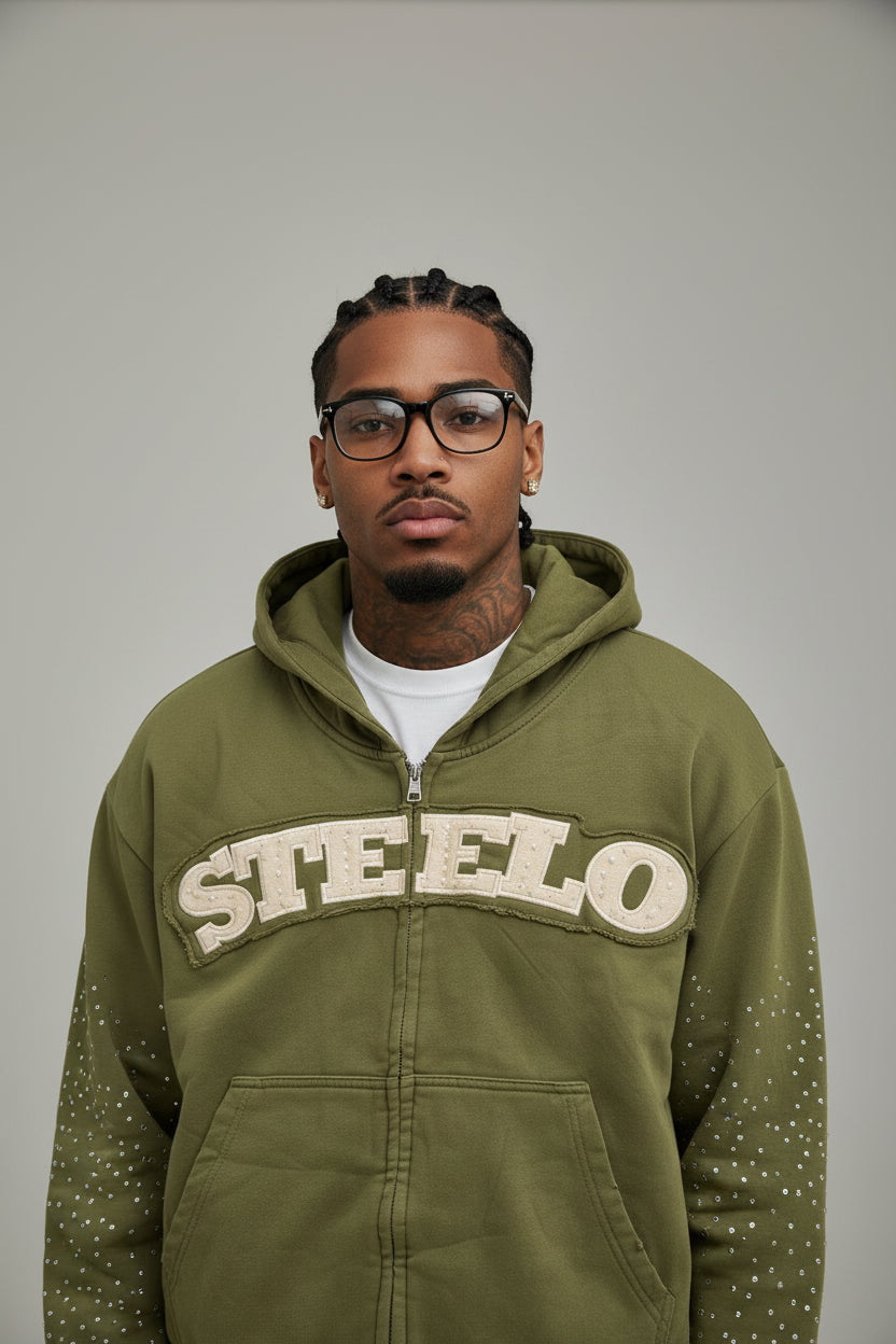 OLIVE "STEELO" ZIP UP