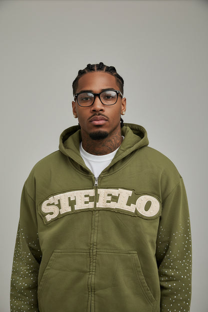 OLIVE "STEELO" ZIP UP
